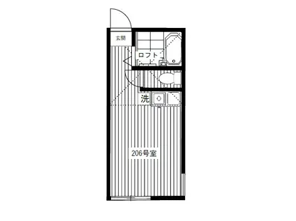 OCEANS12(ワンルーム/2階)の間取り写真