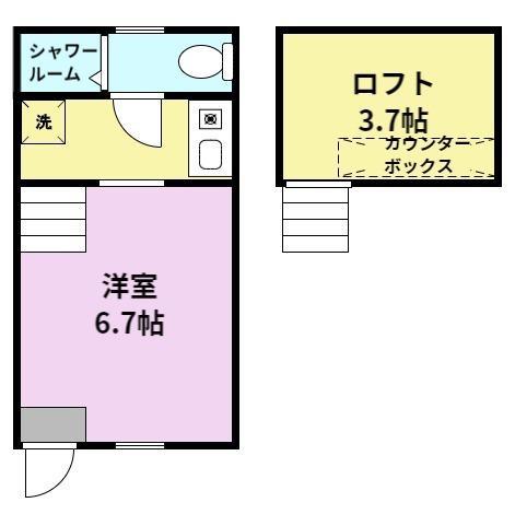 サンマリノ草野 C棟(1K/1階)の間取り写真