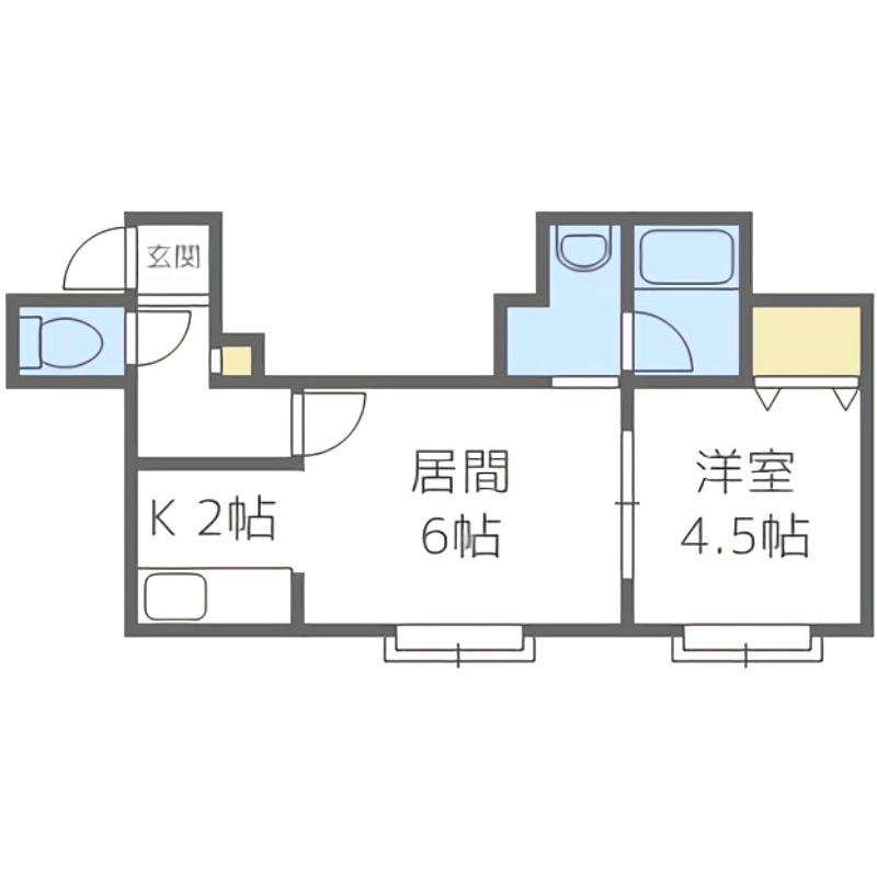 エリート(1DK/2階)の間取り写真
