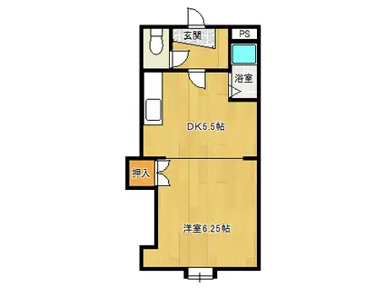 グランディール13(1DK/2階)の間取り写真