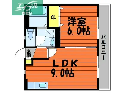 グランティーア(1LDK/2階)の間取り写真