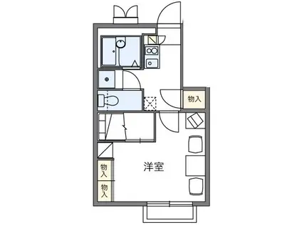 レオパレスサイカチ(1K/1階)の間取り写真