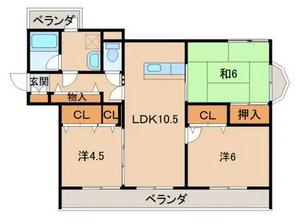 メゾンクロダ壱番館(3LDK/3階)の間取り写真