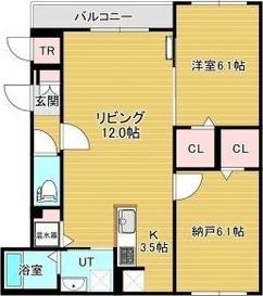 アビタクレール(2LDK/2階)の間取り写真