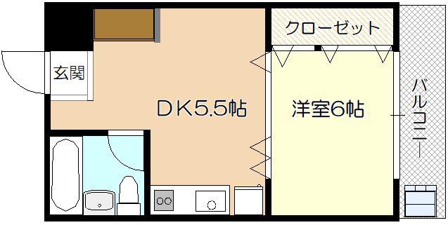 ハイツ泉(1DK/2階)の間取り写真