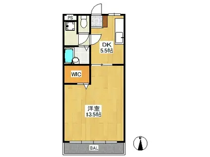 セントラルハイツ(1DK/3階)の間取り写真