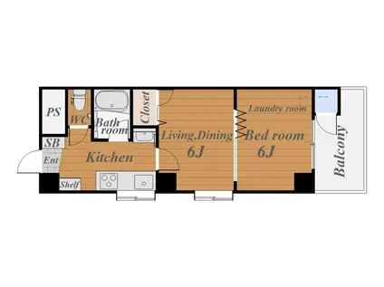 BROT HEIM(2K/6階)の間取り写真