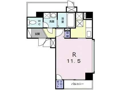 松濤アダージョ(ワンルーム/1階)の間取り写真