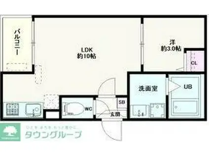 JACK SUNASHINDENI(1LDK/3階)の間取り写真