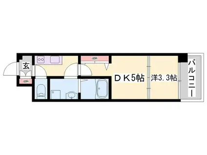 アルティザ(1DK/14階)の間取り写真