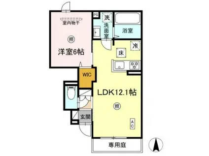 D-ROOM TK(1LDK/1階)の間取り写真