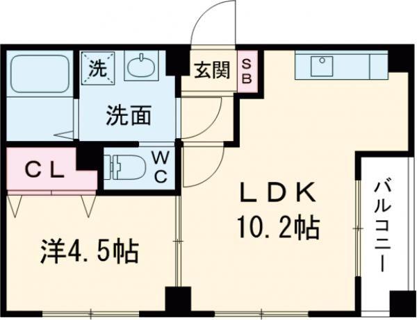 エクセレント天理(1LDK/5階)の間取り写真