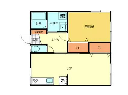 KHAZANAYAMAZAKI(1LDK/2階)の間取り写真