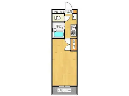 サンフラワー倉敷(1K/1階)の間取り写真