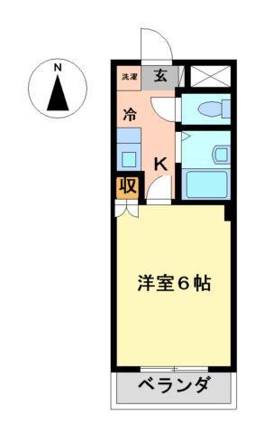 セントラルハイツ滝川(1K/3階)の間取り写真
