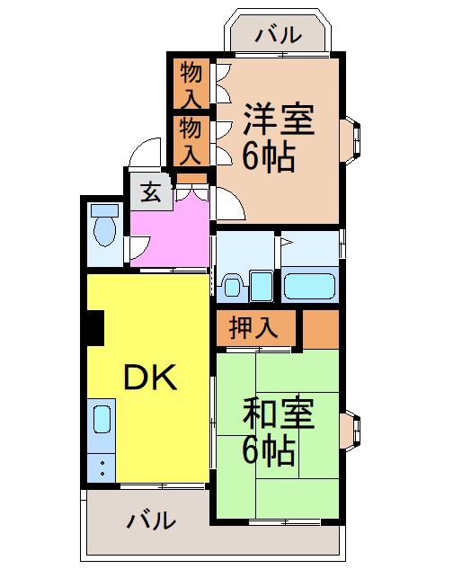 プチロワイヤルサトウ(2DK/2階)の間取り写真