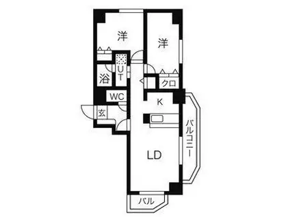 スカイコート(2LDK/11階)の間取り写真