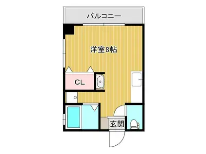 CASA.輝(ワンルーム/2階)の間取り写真