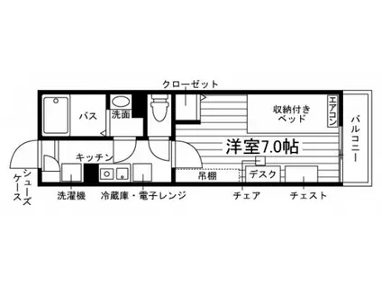 学生会館UNI EMEAL三重大学前(1K/1階)の間取り写真