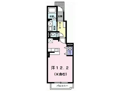 ノヴェール新幸II(ワンルーム/1階)の間取り写真