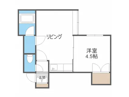 スタジオ22(1DK/2階)の間取り写真