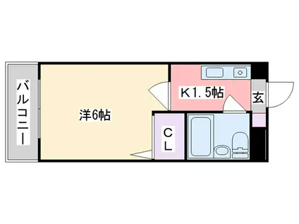 メゾン・ド・クレマン(ワンルーム/2階)の間取り写真