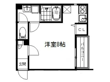 カーサフェリーチェ(1K/2階)の間取り写真