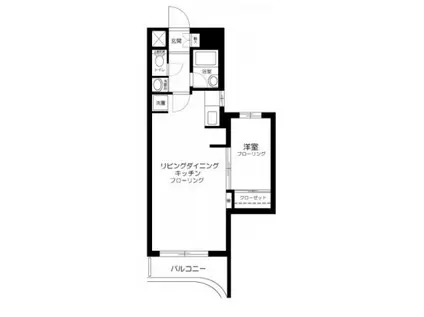 ガーデンプレイス市ヶ谷(1LDK/2階)の間取り写真