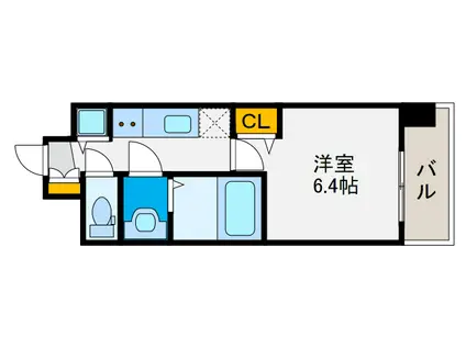 アドバンス大阪グロウス(1K/14階)の間取り写真