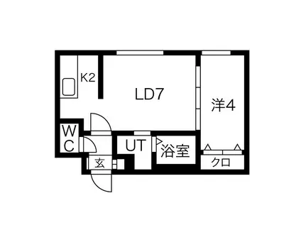 RAFFINE大通東PREMIUM(1LDK/2階)の間取り写真