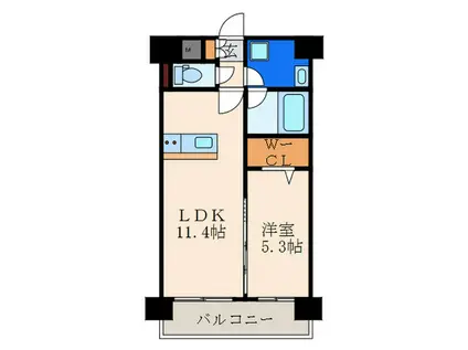 ネクステージ三萩野(1LDK/2階)の間取り写真