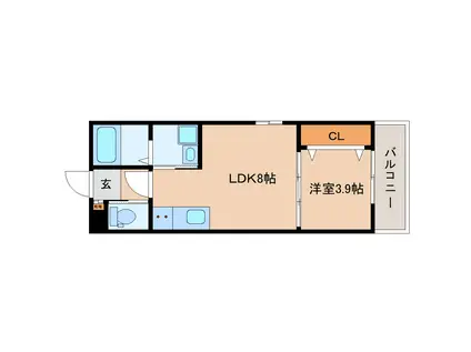 GENTRY王寺(1LDK/1階)の間取り写真