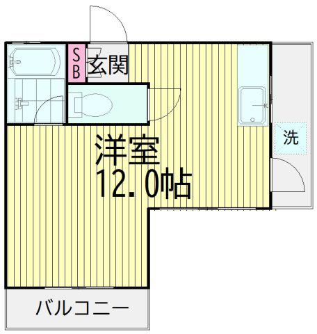 シャトーナベシマ(ワンルーム/3階)の間取り写真