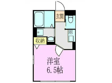 アシュー(1K/1階)の間取り写真