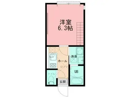 ノワール レジデンス キクナ(1K/2階)の間取り写真