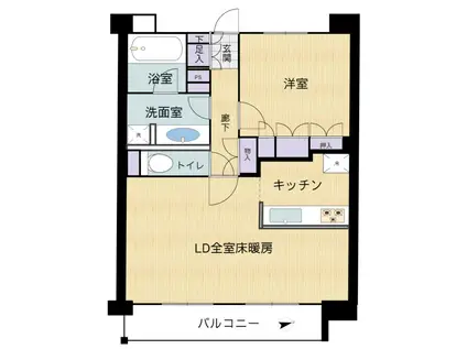 アトラス新宿柏木(1LDK/3階)の間取り写真