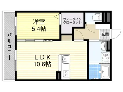 ロゼア鶴崎駅前(1LDK/1階)の間取り写真