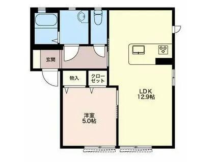 フォーレス宮町(1LDK/1階)の間取り写真