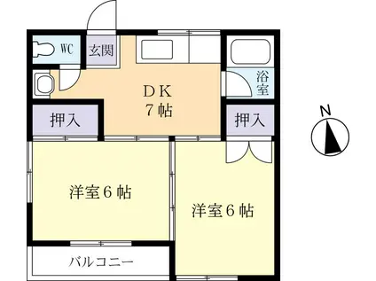 サンハイツ(2DK/1階)の間取り写真