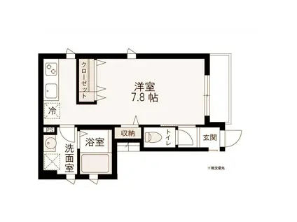 ランド高田(ワンルーム/1階)の間取り写真