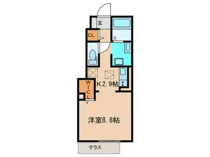 アルカンシェルB棟(1K/1階)の間取り写真