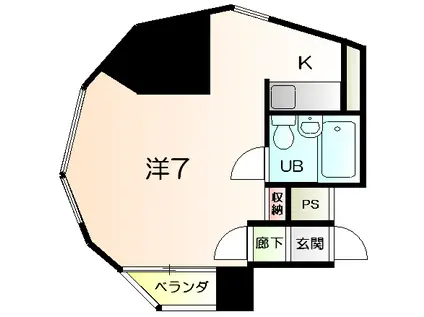 アークⅢ(1K/3階)の間取り写真