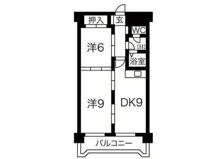 カーレスト白石(2LDK/2階)の間取り写真