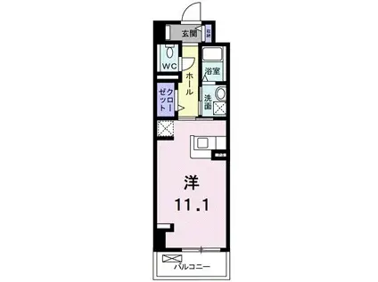 ユリウス 湊町(ワンルーム/3階)の間取り写真