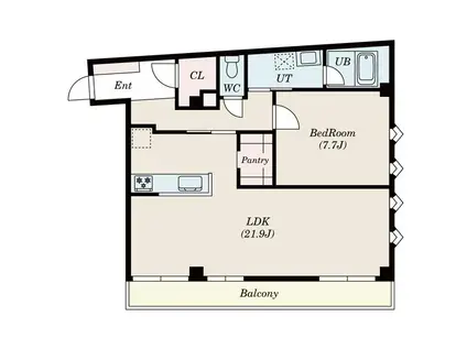 M-54(1LDK/2階)の間取り写真