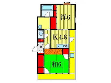 Pコーポラス(2K/3階)の間取り写真