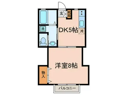 メゾンK(1DK/1階)の間取り写真