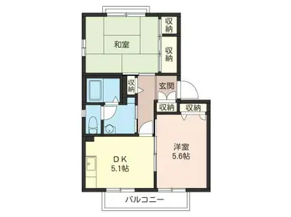 ドミール長沼A棟(2DK/2階)の間取り写真