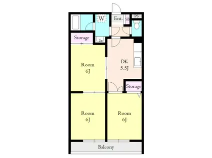 スカイパレス(3DK/3階)の間取り写真