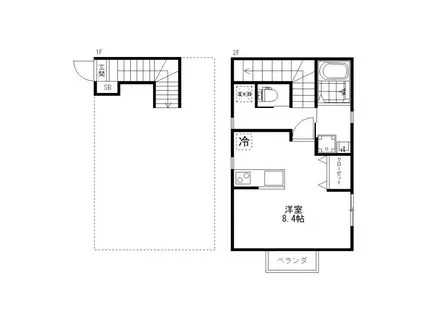 コヤマバックス374(ワンルーム/2階)の間取り写真